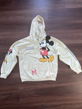 Mickey Mouse Cream Zip-Up Hoodie Jacket